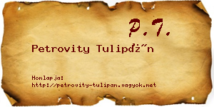 Petrovity Tulipán névjegykártya